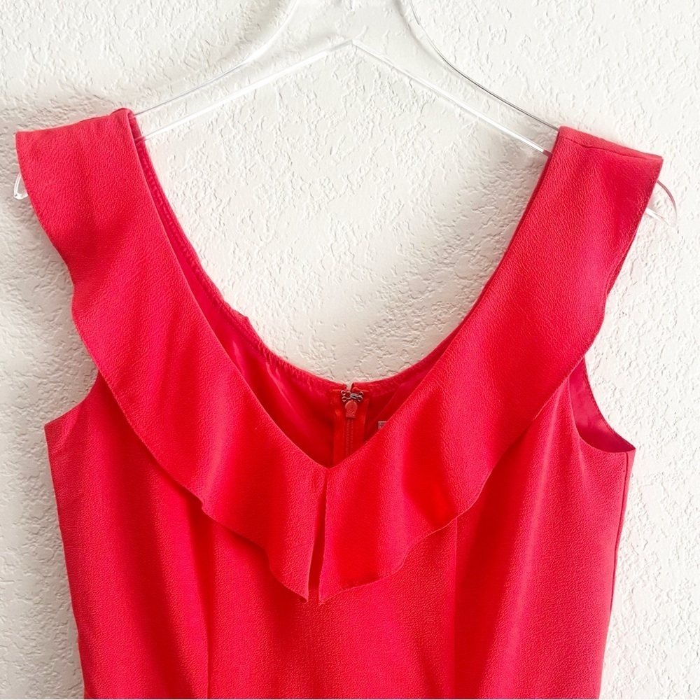 ASOS Red Mini Dress V Neck and Back Fit and Flare Size 6 - Picture 4 of 11